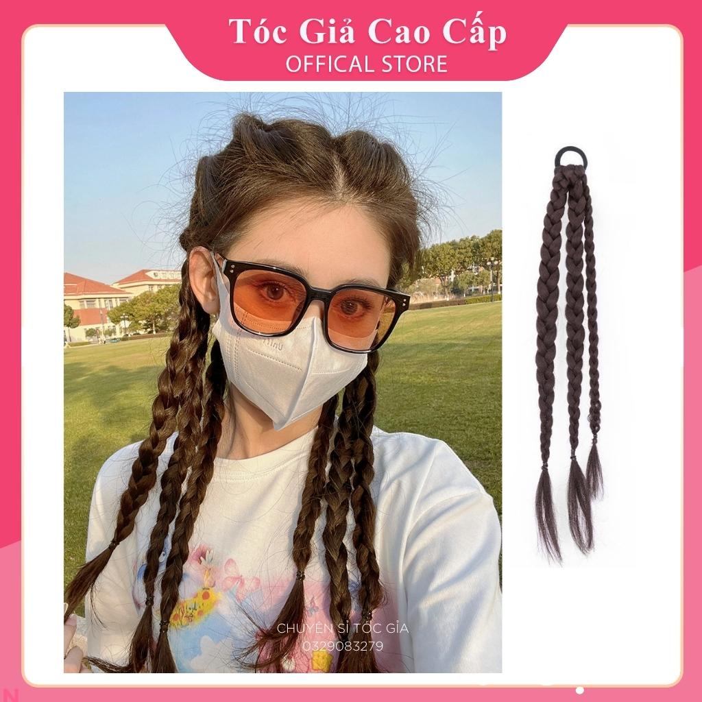 Tóc giả nữ dây cột tóc kèm bính , gồm 3 dây tết tóc QJM360
