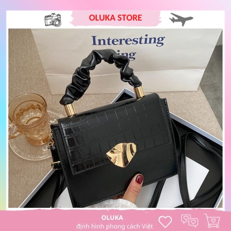 Túi xách đeo chéo đeo vai hình vuông công sở trẻ trung da mềm OLUKA STORE TĐV069