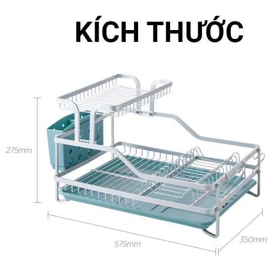 Kệ chén dĩa 2 tầng bằng nhôm Lock&Lock LDR204 LDR207GRY LDR208GRY - BABYHOPSG