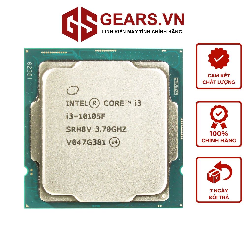 Bộ vi xử lý CPU Intel Core i3 10105F 4.4GHz 4 Nhân 8 Luồng 6MB Cache Socket Intel LGA 1200 - Tray