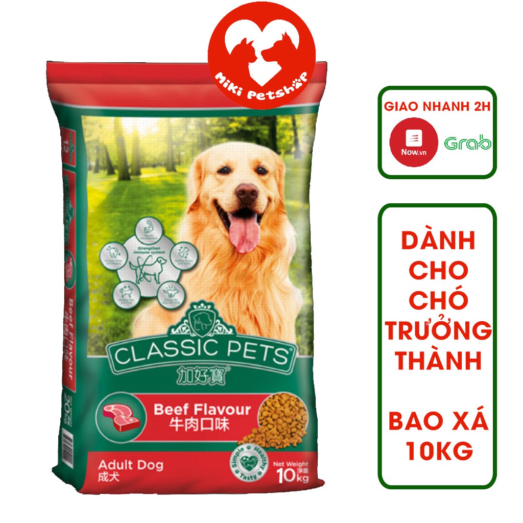 Thức Ăn Hạt Cho Chó Classic Pets Bao 10Kg Vị Bò Cho Chó Lớn - Miki Petshop