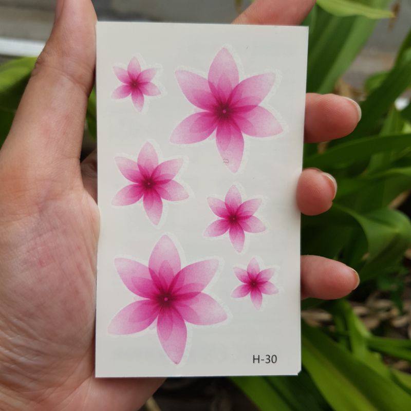 Hình xăm hoa màu loang h30. Xăm dán tatoo mini tạm thời, size &lt;10x6cm