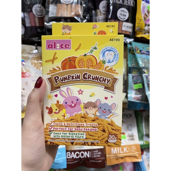 Bánh Giòn Bí Ngô, Cà Rốt Alice Pumpkin Crunchy cho thỏ, bọ, Hamster, Chinchilla 30g