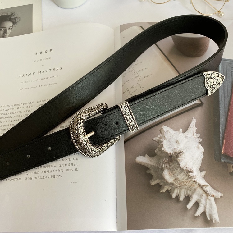 Thắt lưng nam nữ BROO unisex bản nhỏ 2.8cm, dây nịt da SLR Sơn Tùng thời trang hoa văn cao cấp