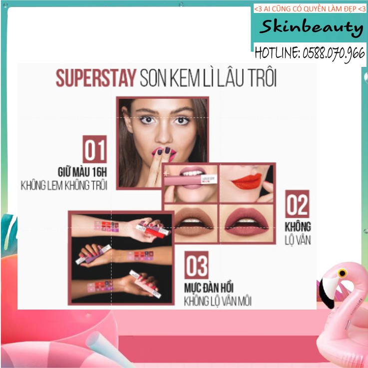 Son Kem Lì 16h Lâu Trôi Maybelline New York Super Stay Matte Ink Lipstick 5ml Hàng Chính Hãng