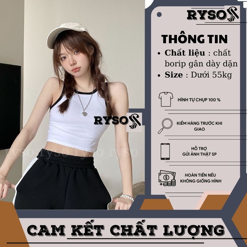 Áo 3 lỗ croptop chất thun gân siêu năng động