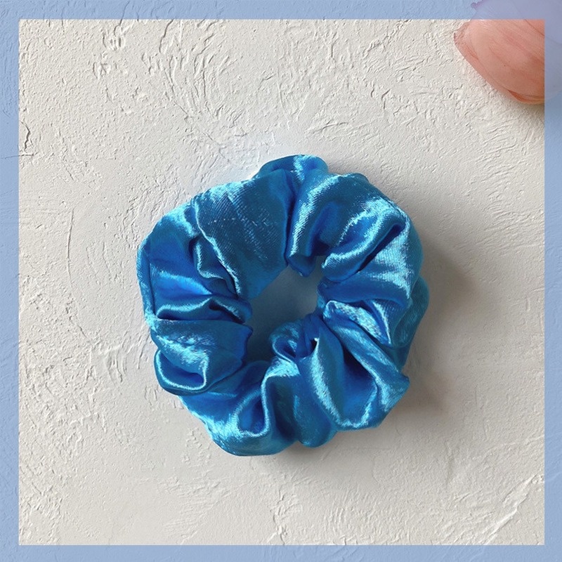 Dây Cột Tóc Màu Xanh Dương Thời Trang Mùa Hè Phong Cách Hàn Quốc Xinh Xắn Cho Nữ