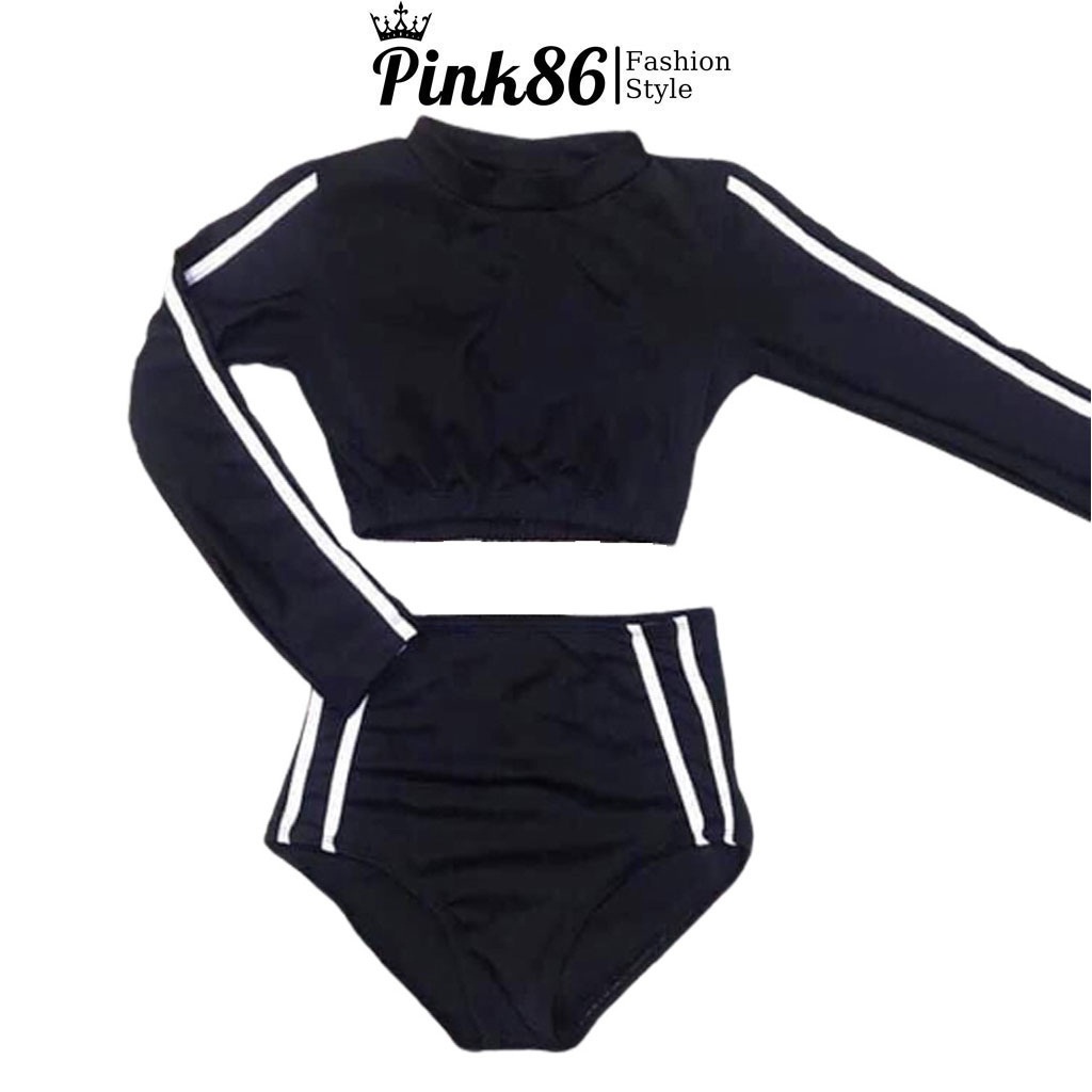 Bộ đồ bơi áo croptop dài tay quần short năng động BK-552i