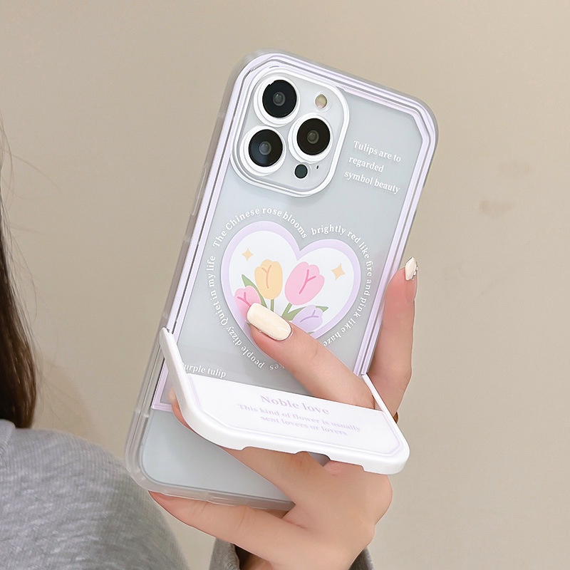 Ốp Điện Thoại Có Giá Đỡ Ẩn Hình Hoa Cho iphone13Pro / iPhone 12Promax 11 / xs / xr /