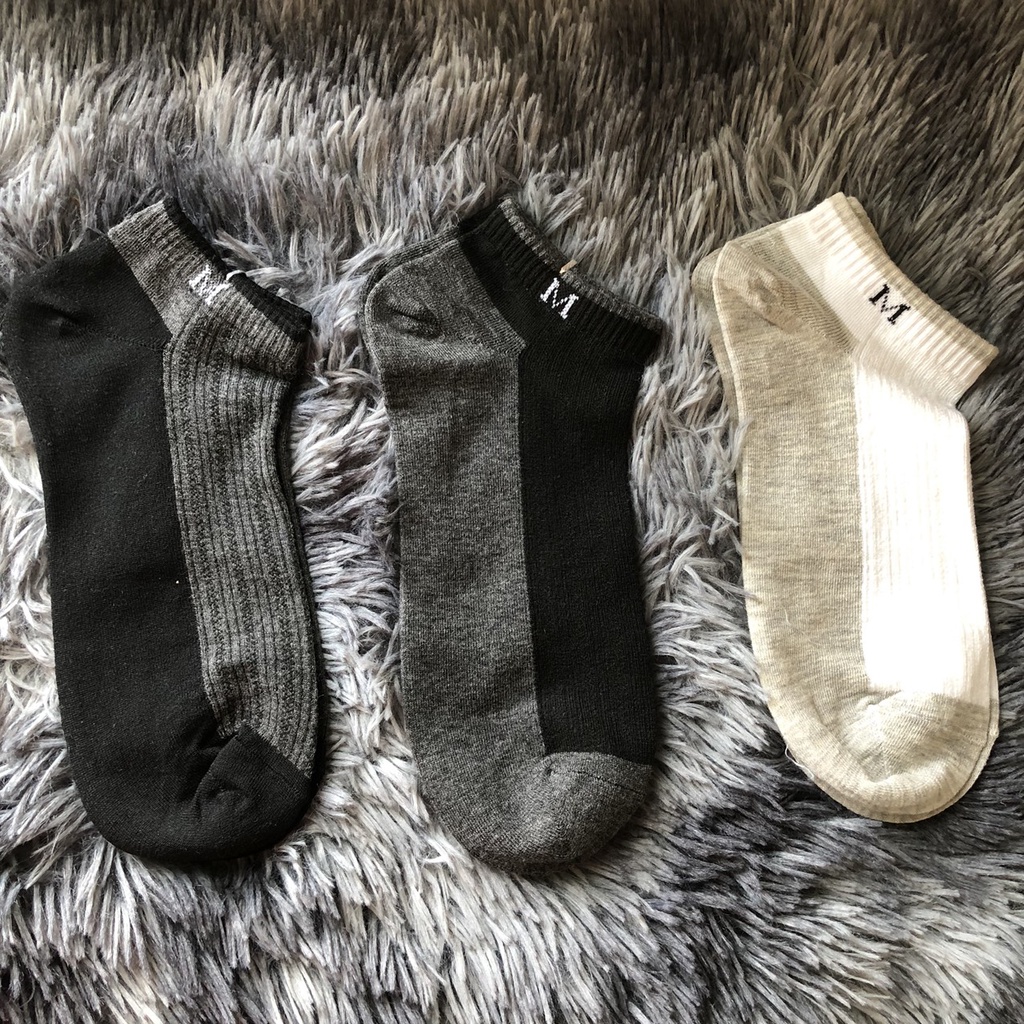 Một Đôi Tất Vớ Nam Miniso Cổ Ngắn Xuất Nhật Chất Liệu Kháng Khuẩn Chống Hôi Chân Giao Màu Ngẩu Nhiên - LAI'S STORE