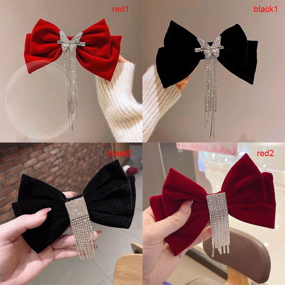 Kẹp Tóc Hình Nơ Thời Trang Dành Cho Nữ|Dây Tua Rua Xinh Xắn Chất Lượng