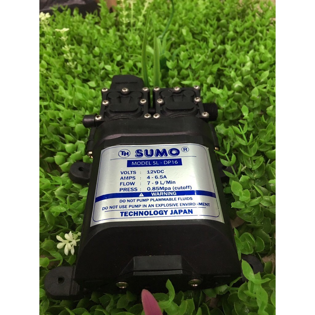 Máy bơm đôi SUMO tăng áp lực nước mini 12V 120W Lưu lượng 9L/phút Tự động hút và ngắt nước sử dụng cho bộ tưới phun sươn