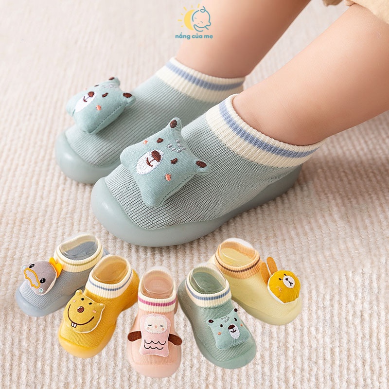 Giày Tập Đi Hình Thú Cho Bé Nắng Của Mẹ chất liệu vải co giãn có đế cao su chống trượt an toàn cho bé _ GIAYGAU_PEE