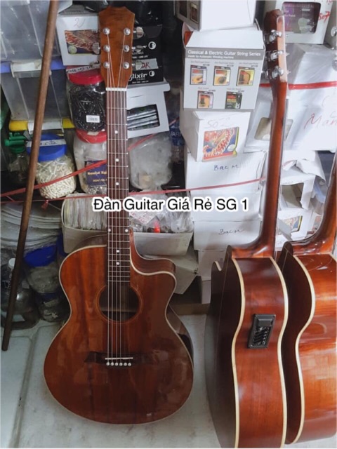 Đàn guitar acoustic gỗ Hồng Đào full 2 mặt - mặt thông