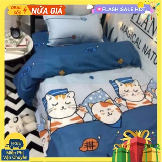 Xả kho Ga bọc đệm cotton poly 1M6X2M hello kitty tím