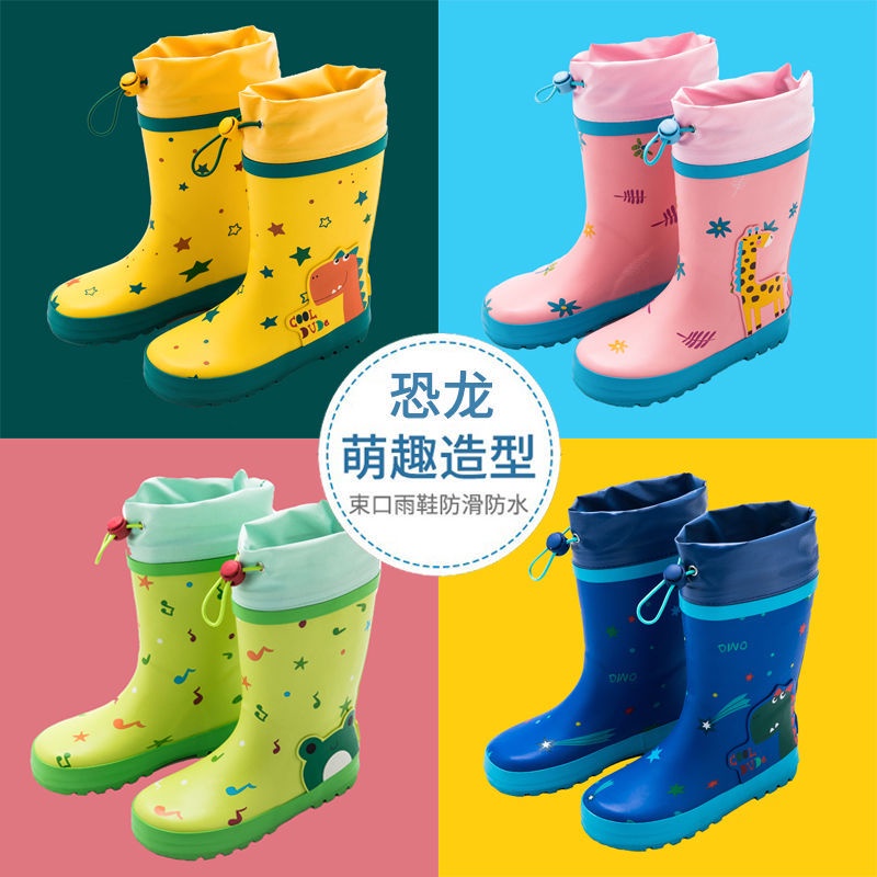 Hàng Mới Về Giày Bốt Cao Su Đi Mưa Dày Dặn Cổ Cao Chống Trượt Cho Bé Từ 2 Đến 12 Tuổi