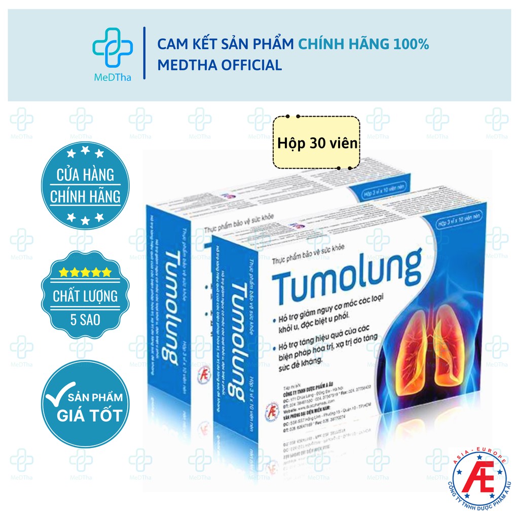 Tumolung - Hỗ trợ Giảm Nguy cơ mắc Khối U, U Phổi, Tăng cường Sức Đề Kháng trong hóa xạ trị (Hộp 30 viên) [Chính Hãng]