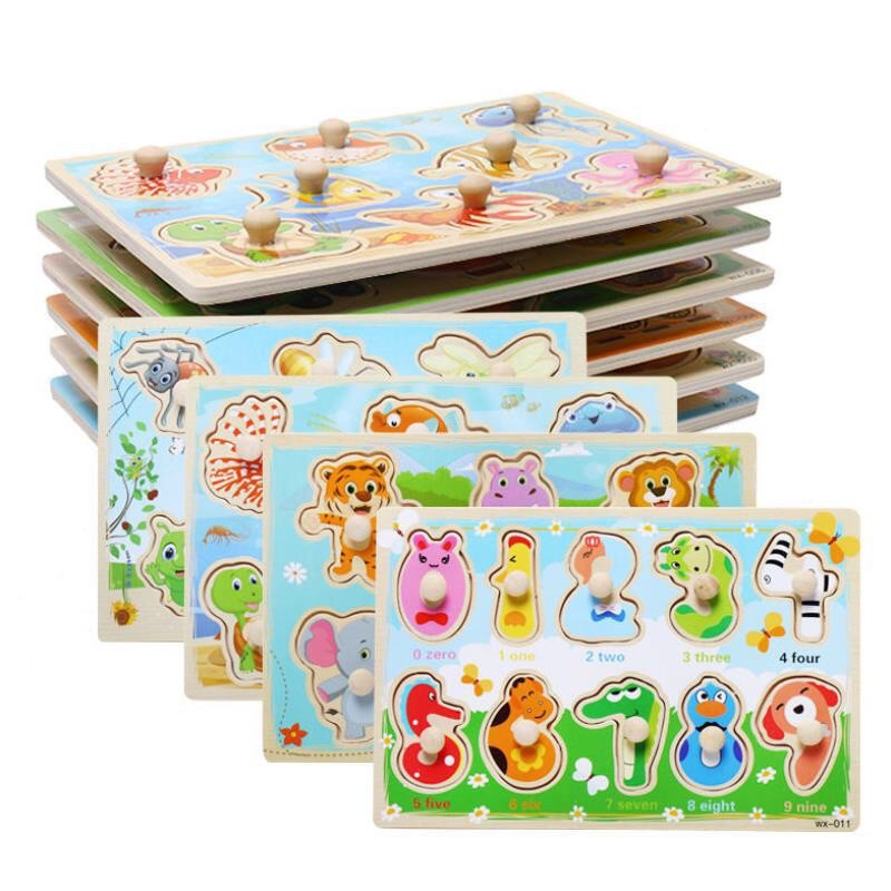 Đồ chơi núm gỗ nhiều chủ đề động vật, giao thông, nông trại giúp bé học tập đồ chơi cho bé trẻ em