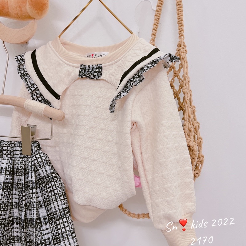 Set áo phối cv caro sn kids cho bé gái