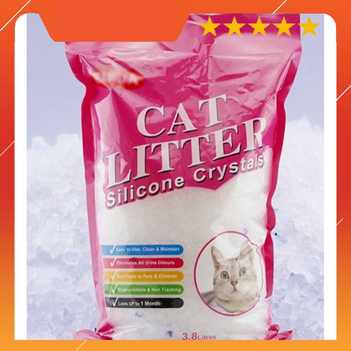 Cat Litter Silicone Crystal - Cát Thủy Tinh Vệ Sinh Cho Chó Mèo 3.8L