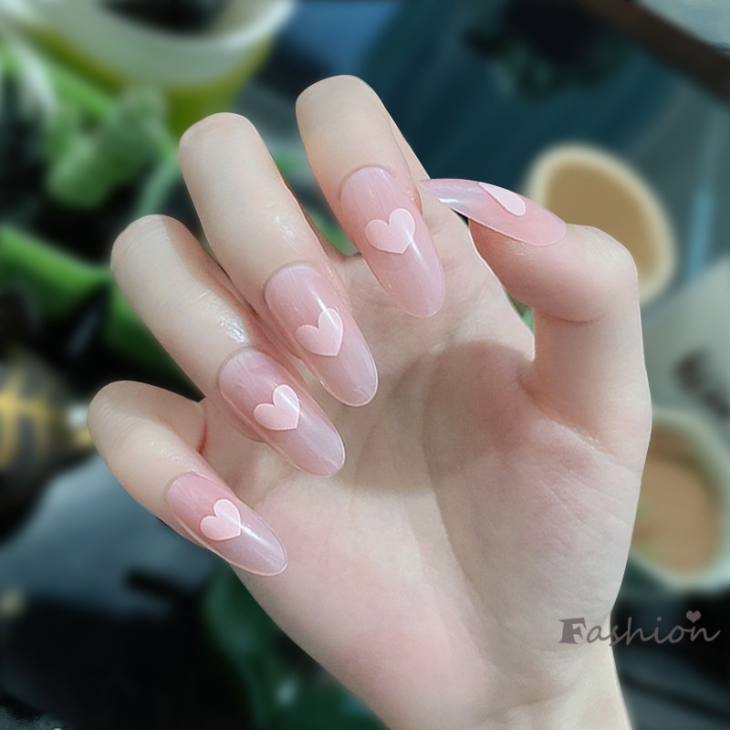 Net Red Móng Tay Giả Dán Kết Thúc Trái Tim Có Thể Tháo Rời Bán Sỉ