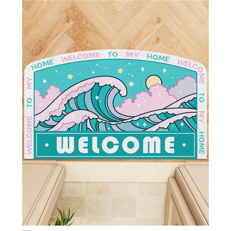 Thảm Lót Sàn Bằng PVC Chống Bụi Bẩn Chống Trượt Họa Tiết Tranh Sơn Dầu