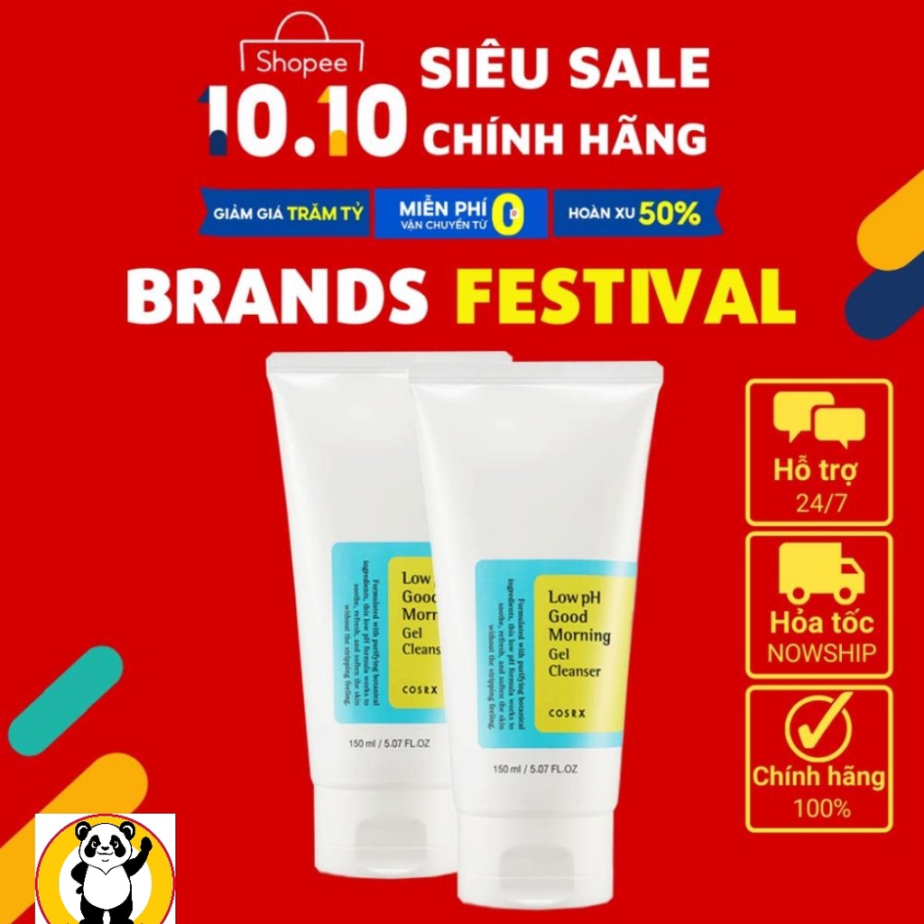 Sữa rửa mặt Cosrx Low PH Good Morning Gel Cleanser Dạng Gel Chiết Từ Dầu Cây Trà