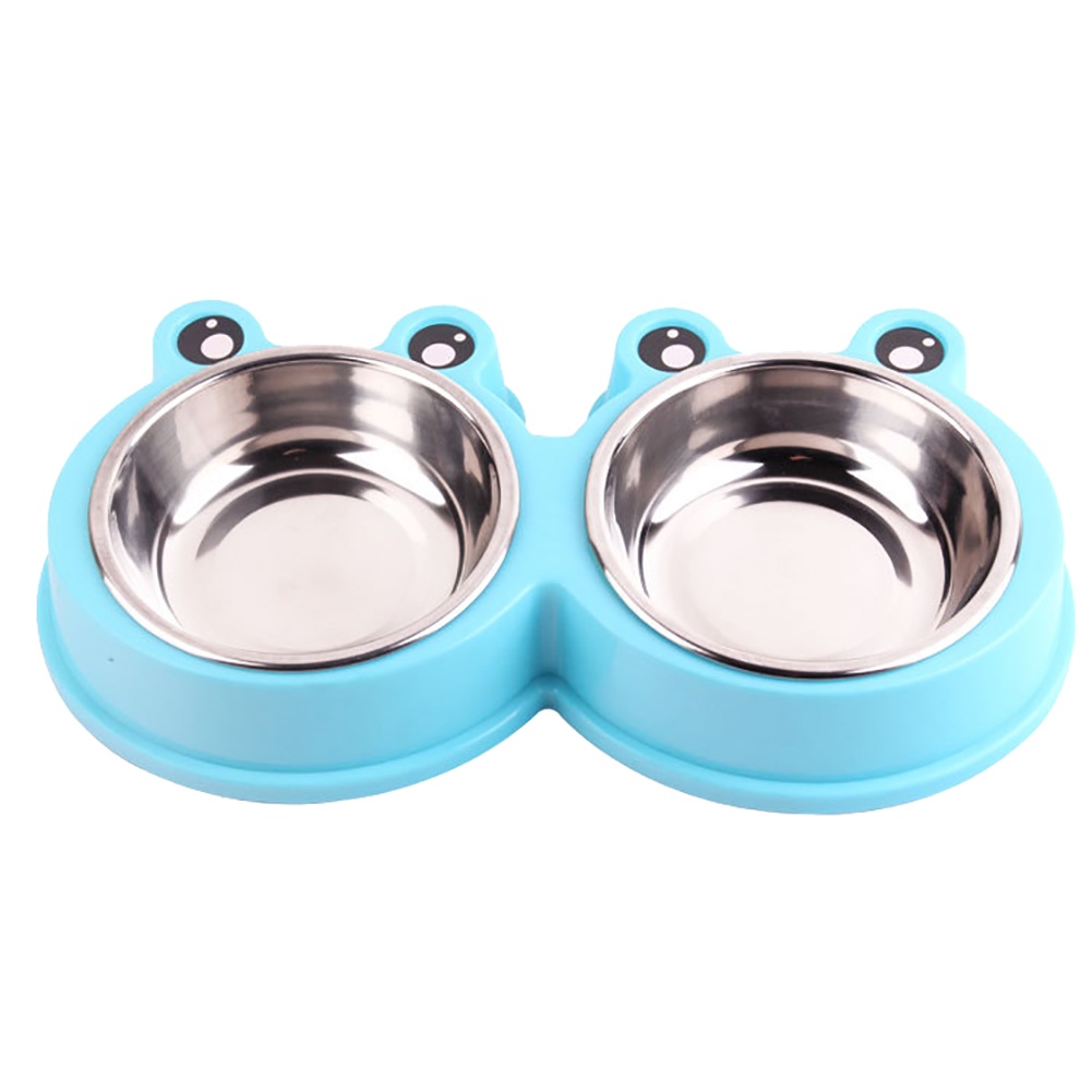 Tô/bát/dĩa BằNg ThéP Không Gỉ HìNh ẾCh Dễ Thương Cho Thú Cưng