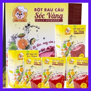 Sỉ 1 thùng rau câu dẻo sóc vàng 10 hộp/100 gói nhỏ 12gam