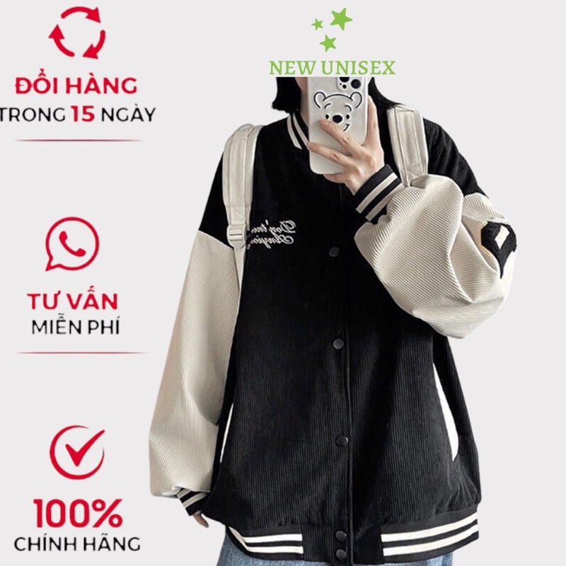 Áo Bomber Chữ D Dáng Unisex Chất Nhung 2 Lớp Hàng Shop Bao Xịn TP1997 [NewUnisex]