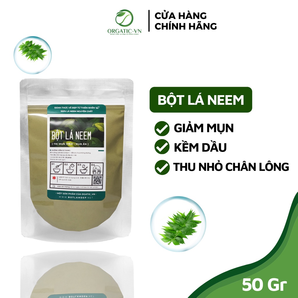 100GR Bột lá neem nguyên chất Organic - Bột handmade - B2.003