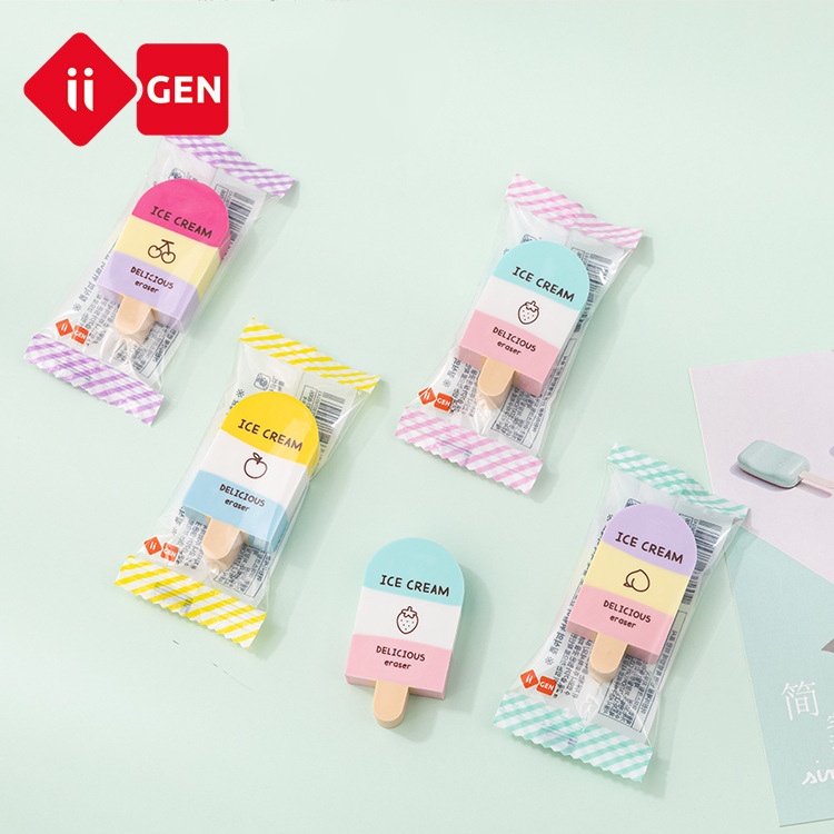 Gôm/ tẩy bút chì hình que kem cute iigen