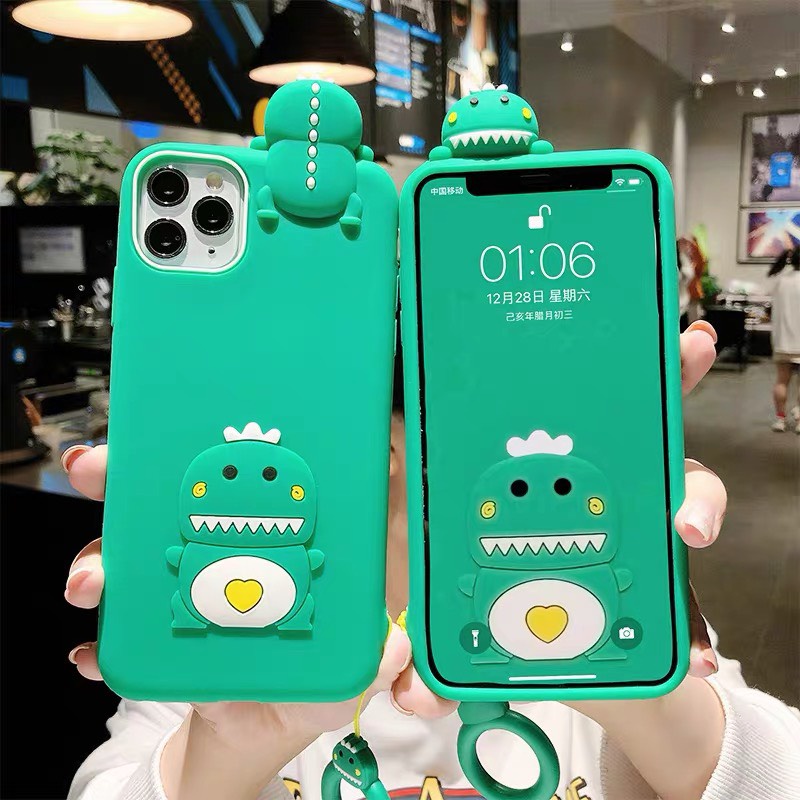 Ốp cao su khủng long 3D iPhone 6/6s/7/8/SE /7/8Plus/X/Xr/Xs/XsMax/11/Pro/Max 12 Mini 12/12 Pro/Max/13/Pro/Max