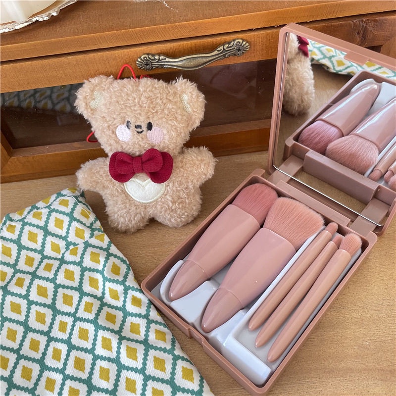 [Hàng mới về] 5 Cọ trang điểm nhỏ gọn có hộp đựng tiện dụng