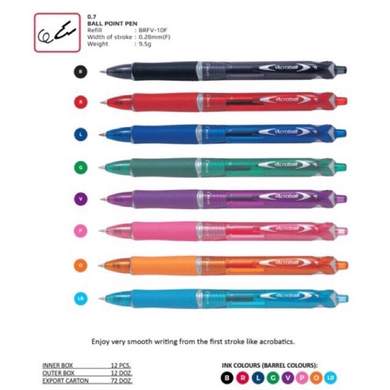 Bút Bi Nhập Khẩu Nhật Bản-  Acroball Pilot - Ballpoint Pen- BPAB-15F