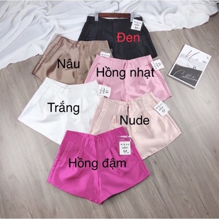 Quần short bóng xếp ly eo