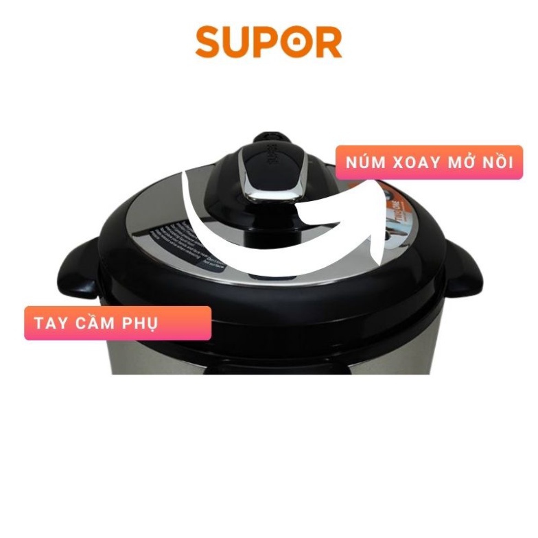 Nồi áp suất điện đa năng Supor ninh hầm,nấu cơm,nấu cháo,làm bánh .. 5L CYYB50YA10VN bh 12 tháng tặng kéo