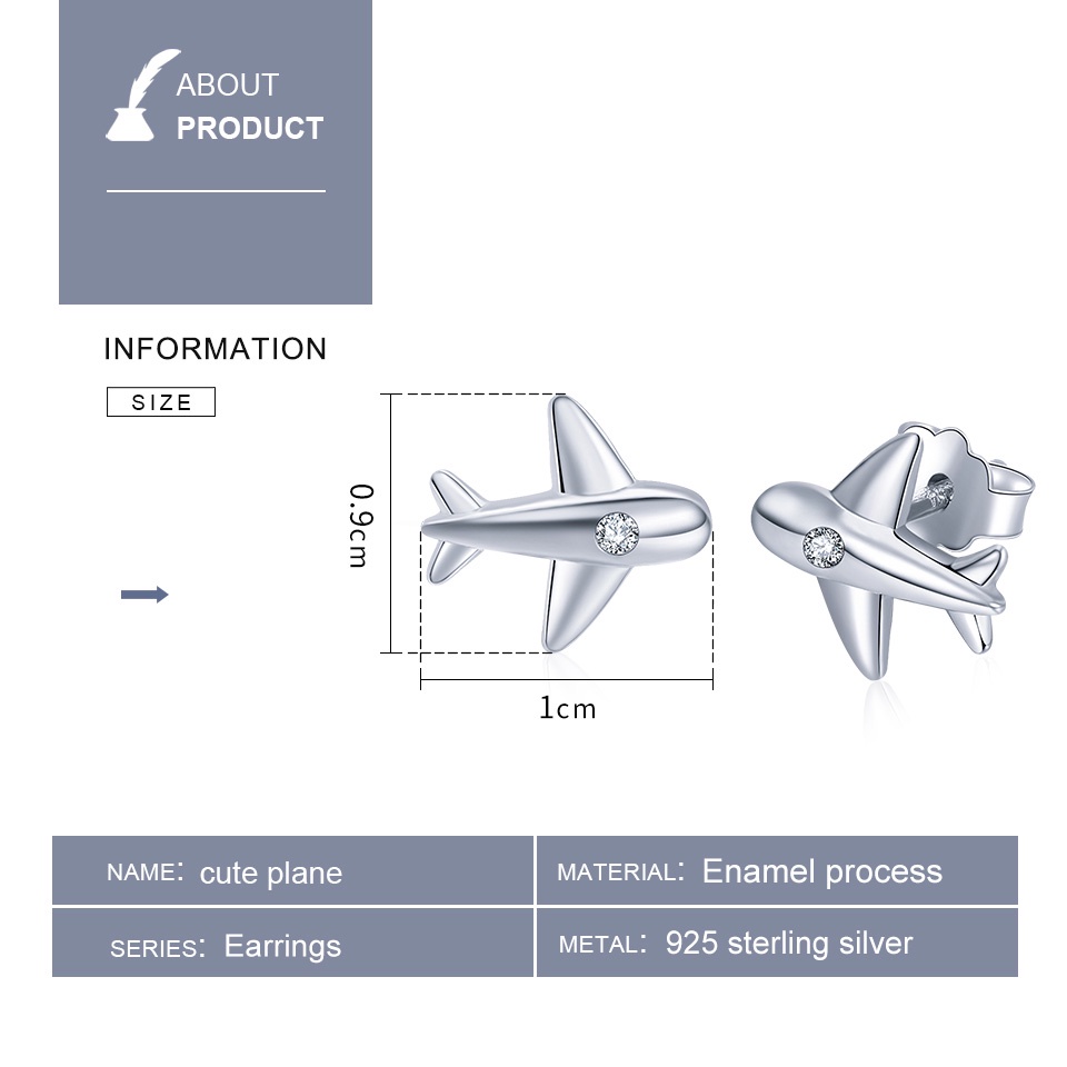 Bông tai Bamoer bằng bạc 925 kiểu dáng hoạt hình dễ thương