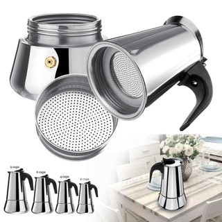 Nồi cà phê đáy rộng gia đình bằng thép không gỉ Moka Espresso Maker Bếp thấm
