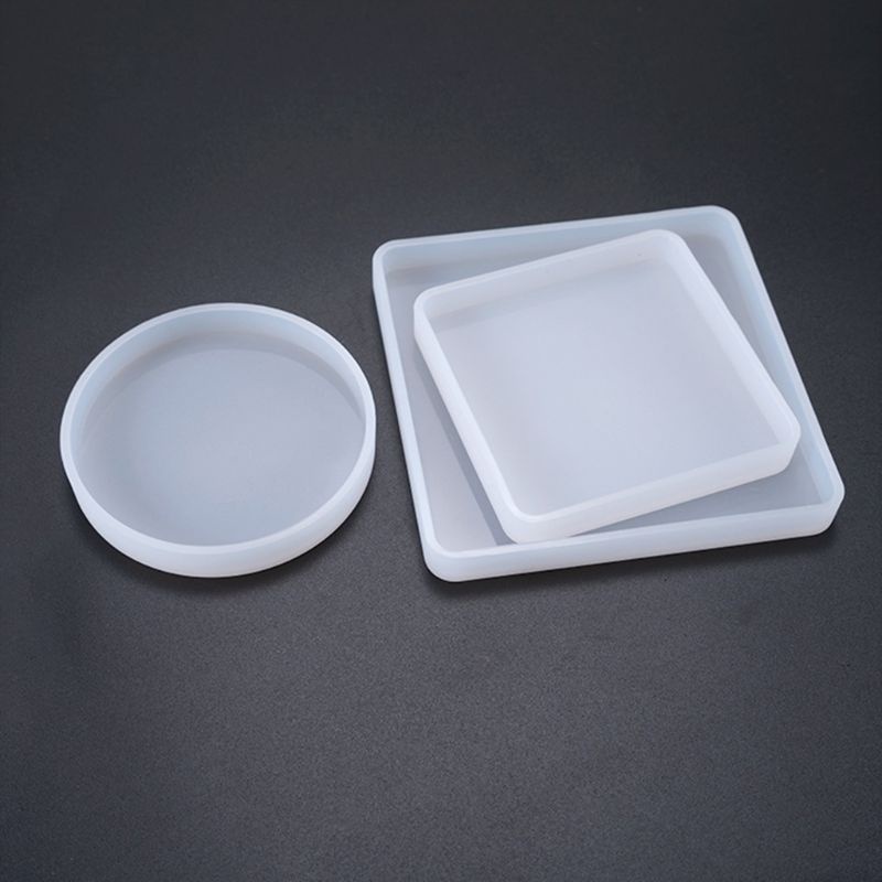 Set 3 khuôn silicone hình vuông/tròn làm đồ thủ công DIY