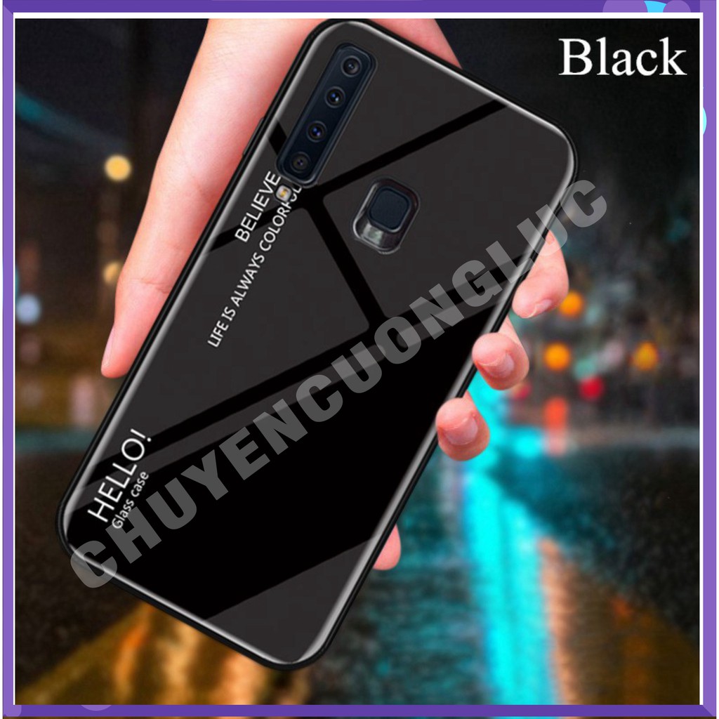 [HOT] ỐP LƯNG SAMSUNG Galaxy A9 2018 mặt kính cường lực màu gradient