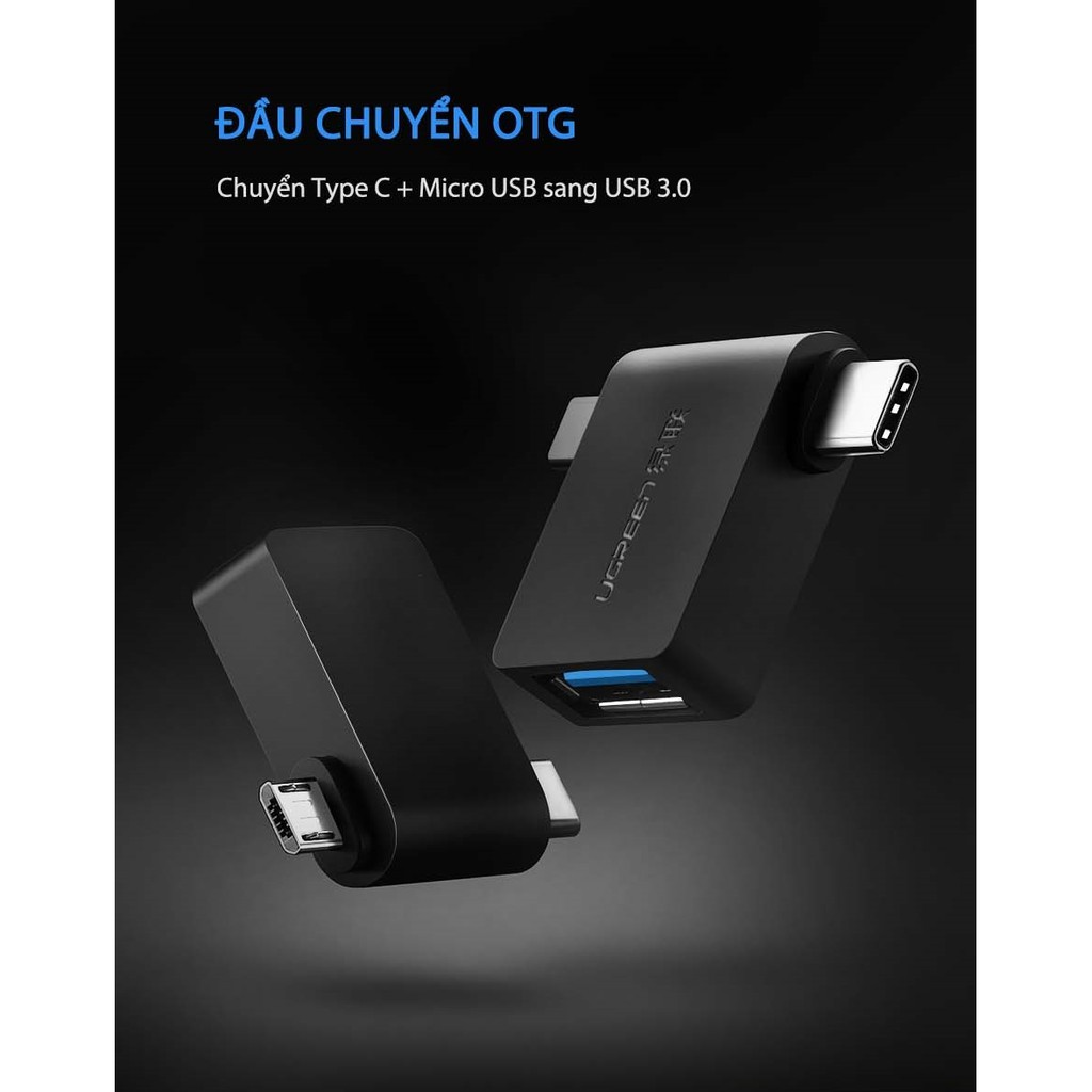 Đầu chuyển Micro USB + USB - C sang USB 3.0 UGREEN 30453