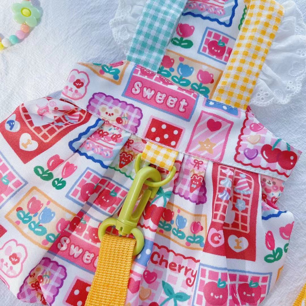 Dây dắt kiểu váy CAMQUYTSTORE phong cách Lolita màu hồng dễ thương cho thú cưng