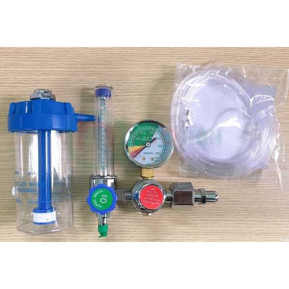 Đồng hồ oxy (trọn bộ đồng hồ, dây thở oxy, bình tạo ẩm oxy)