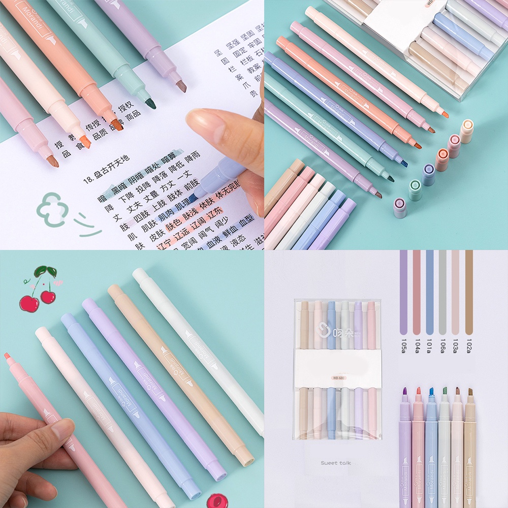 Set 6 bút dạ quang đa năng nhiều màu sắc