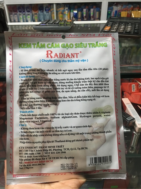 TẮM TRẮNG CÁM GẠO RADIANT 170g