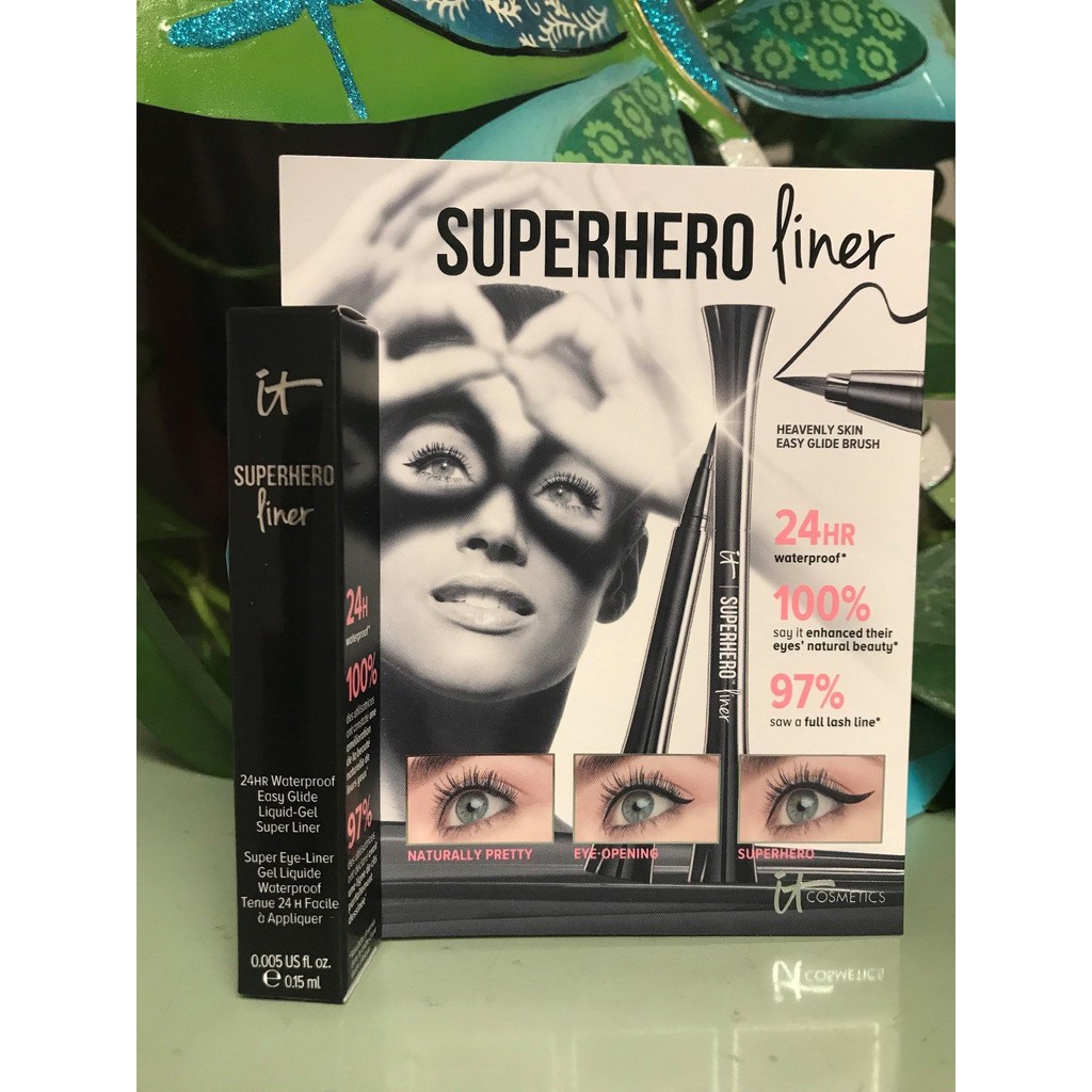 IT Cosmetics - Kẻ Viền Mắt- Superhero Liner - Waterproof Liquid Eyeliner_ Super Black Mini Size