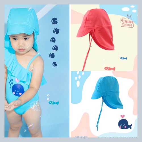 Mũ Bơi Chống Nắng Chaang Hồng Xanh Baby Chumchum 12M-4Y
