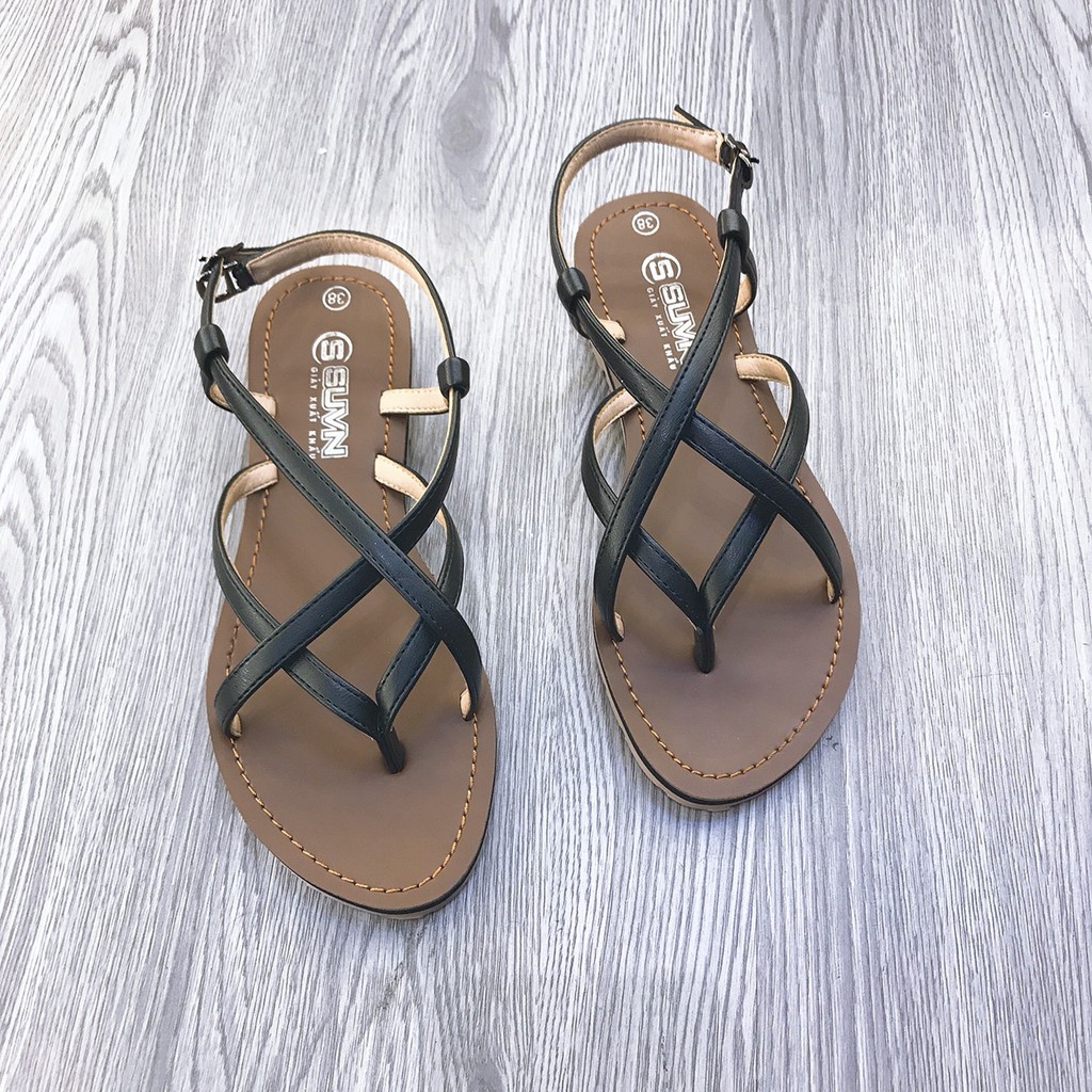 [Mã SKAMLTSM9 giảm 10% đơn 99K] Sandal nữ đế bệt đẹp xỏ ngón kẹp da mềm suvn