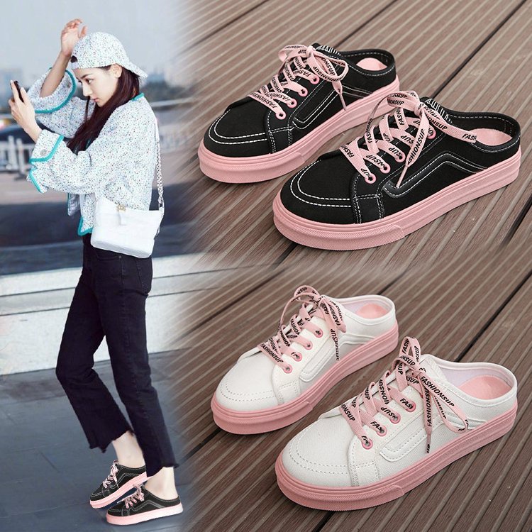 Giày Thể Thao Canvas Nửa Đế Phong Cách Harajuku Hàn Quốc Thời Trang Mùa Hè Hàng Mới 2022 TTH295